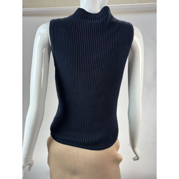 Tommy Hilfiger Navy Blue Sleeveless Ribbed Knit Cotton Top Size SP - Picture 13 of 16